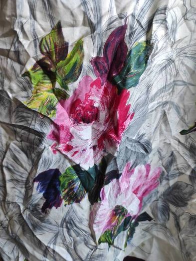 Suisse silk scarf hand painted