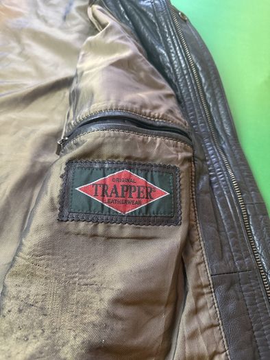 Vintage Trapper Black Leather Biker Vest