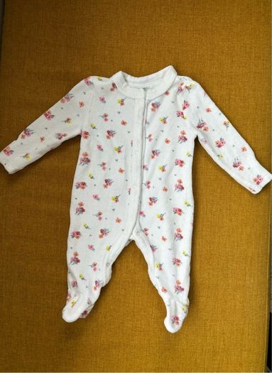 Leigh Tucker floral fleece sleep suit newborn baby girl