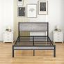 Double Bed Frames with Storage Wooden Headboard, Metal  Bed Frame Image 3