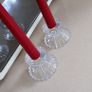 Tipperary Crystal Candlesticks with Tall red Candles Image 2