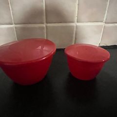 2 Plastic Pudding Bowls