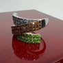 Silver Sterling Silver Statement Ring: Chrome Diopside, Garnet & Tanzanite Image 10
