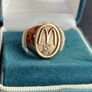 RARE McDonald's 14k Gold Signet Ring with Real Diamond Image 2
