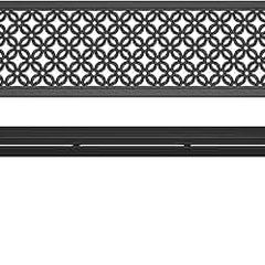 Garden Bench, Outdoor Bench with 2-3 Seater, Rust Resistant, Stamped Pattern, Choice of Colours, Suitable for Indoor, Outdoor, Patio, Park (Black)