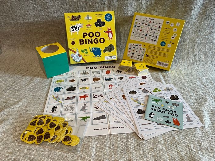 4 board games for kids: Poo Bingo, Junior Rummikub & cooperative games Outfoxed, Race to the Treasure