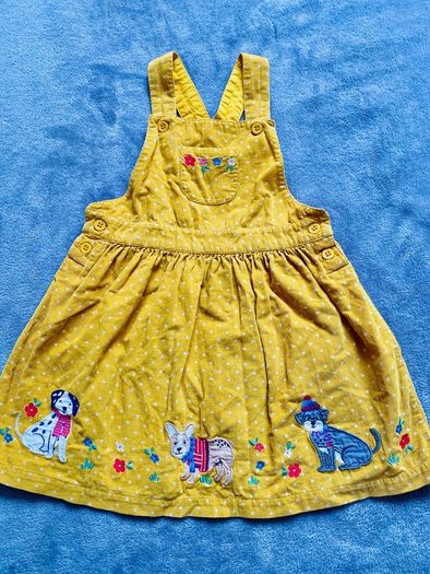 JoJo Maman Bebe Corded Embroidered Dungarees (2-3Y)