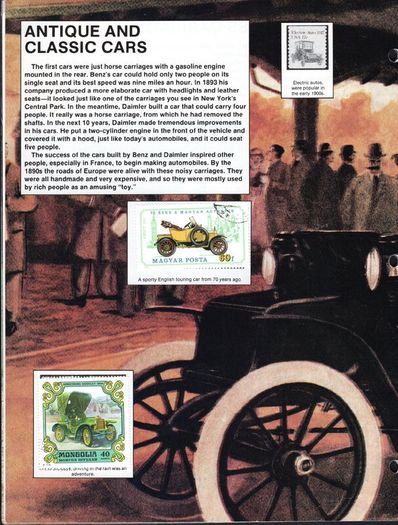 Automobiles A World of Wheels Stamp Album