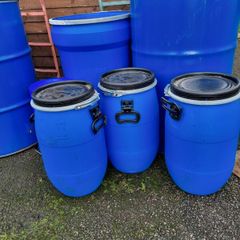 plastic barrels