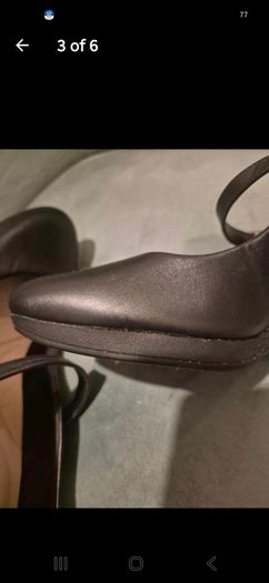 Black Leather Clarks Heels
