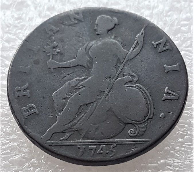 Britanniar  1745  George  Ll   Half Penny