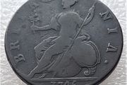 Britanniar  1745  George  Ll   Half Penny