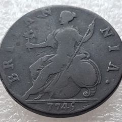 Britanniar  1745  George  Ll   Half Penny