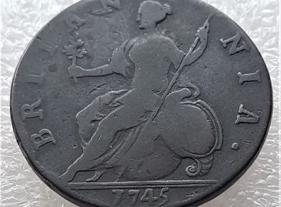 Britanniar  1745  George  Ll   Half Penny