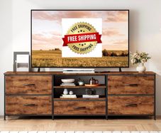 TV Stand Cabinet, TV Unit with 5 Drawers, 140 cm, Brown TV Console Table with Storage Organizers, Entertainment Center with Open Shelf for Living Room, Bedroom