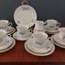 Lovely Vintage Walbrzych, Poland China 19 Piece Teaset for Six in a Beautiful Blue and Purple Floral Pattern Image 2