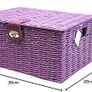 Set of 3 Resin Woven Storage Basket Box With Lid & Lock (Purple) Image 6