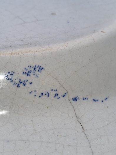 Two large Blue & White Willow Pattern Plates