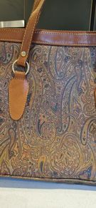 paisley leather tote bag