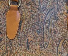 paisley leather tote bag