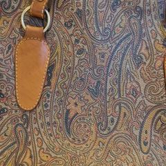 paisley leather tote bag