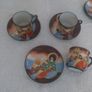 Japanese Satsuma style porcelain tea set decorated with heavy Moriage Image 3