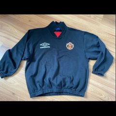 Vintage Man Utd 1992/93 Umbro Drilltop Sweatshirt Black/Medium
