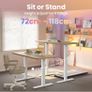 80cm Small Electric Standing Desk Adjustable Height, 4 Memory Height Settings Image 6