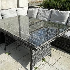 Rattan garden furniture corner sofa set