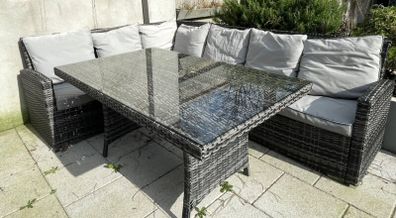 Rattan garden furniture corner sofa set