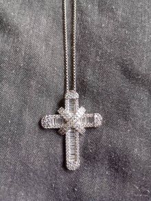 sterling silver cz cross stamped 925 on sterling silver chain stamped 925