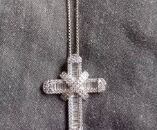 sterling silver cz cross stamped 925 on sterling silver chain stamped 925