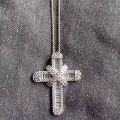 sterling silver cz cross stamped 925 on sterling silver chain stamped 925