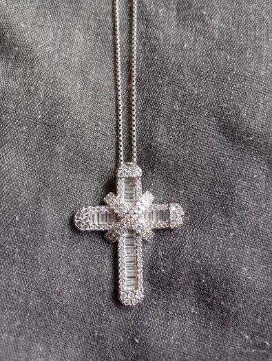 sterling silver cz cross stamped 925 on sterling silver chain stamped 925