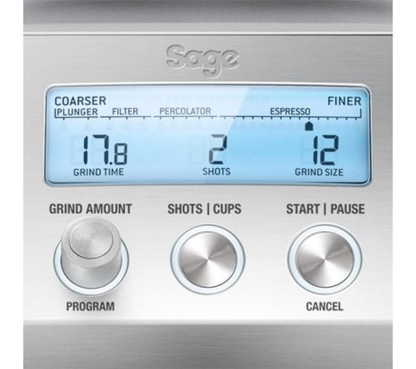 SAGE BCG820BSSUK Smart coffee Grinder Pro silver