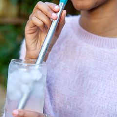 Reusable Stainless Steel Water Filter Drinking Straw with Carry Case, Removes Microplastics, Bacteria and Parasites for Travel and Everyday Use, Wasabi