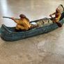 Vintage American Frontier Floating Canoe with Crew Image 3