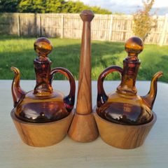Vintage olive oil and vinegar set
