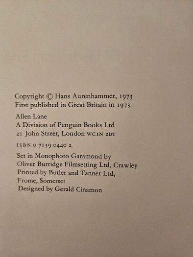 J. B. Fischer Von Erlach. By Hans Aurenhammer. First Edition Hardback With Dustjacket In Good Condition.  See Photos.