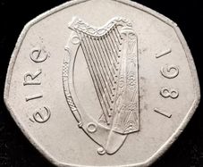 [#45] - Ireland 1981 | 50p | Fifty Pence | Woodcock | KM.24 | High Grade