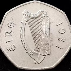 [#45] - Ireland 1981 | 50p | Fifty Pence | Woodcock | KM.24 | High Grade