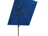 Cantilever Umbrella with Double Top Azure Blue 250x250 cm