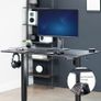 Electric Height Adjustable 112 x 61 cm Stand Up Desk Standing Workstation with Memory Controller Black Top Frame DESK-E144B Image 6