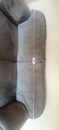 grey velvet sofa