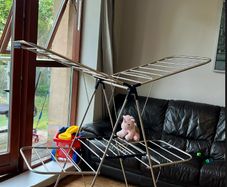SONGMICS 2-Tier Clothes Airer Stainless Steel, Blue
