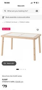 Children's Wooden table with storage and 2 wood chairs