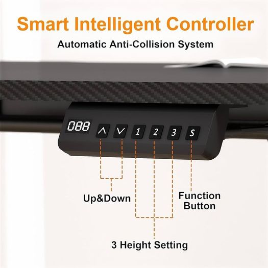 NEW SALE | Height Adjustable Electric Standing Desk - 100x60 cm Stand Up Table Desk Thick Splice Board, Smart Control Panel 3 Memory Heights