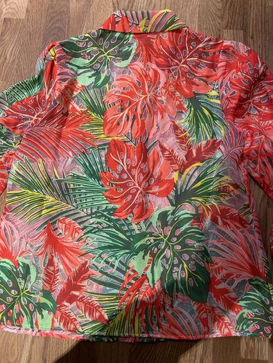 Savida Palm Print Blouse Size Medium