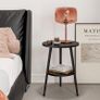 Round Side Table With Wooden Top, 38 x 55cm Image 3
