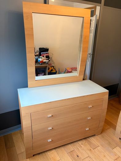 Bedroom Furniture Set, Chest of Drawers, Mirror & Bedside Locker